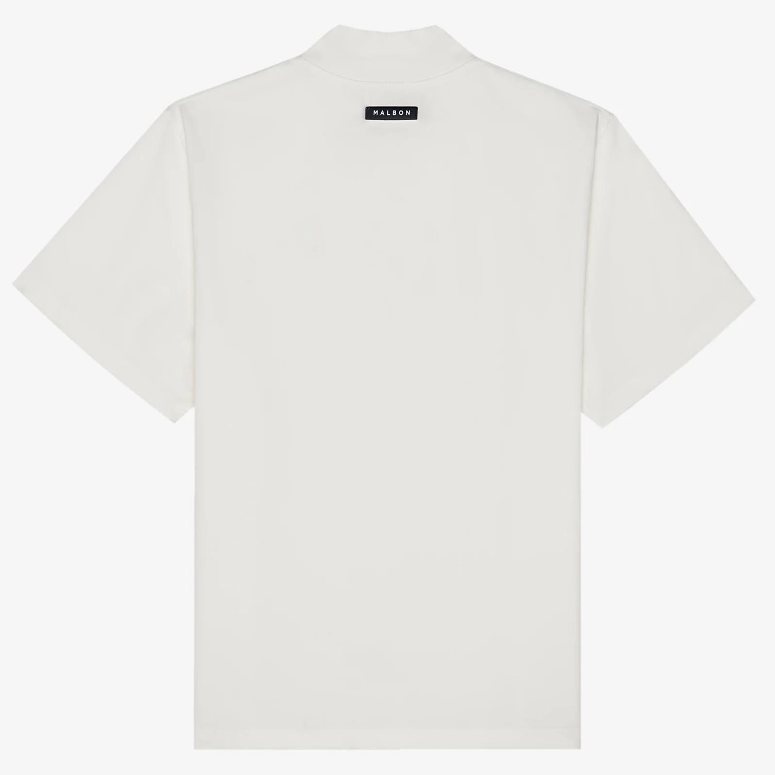 ■Malbon Golf■ Bucket Mock Neck T-Shirt WHITE MAN Malbon Golf Mare Mockneck T-Shirt White | TRENDYGOLF UK