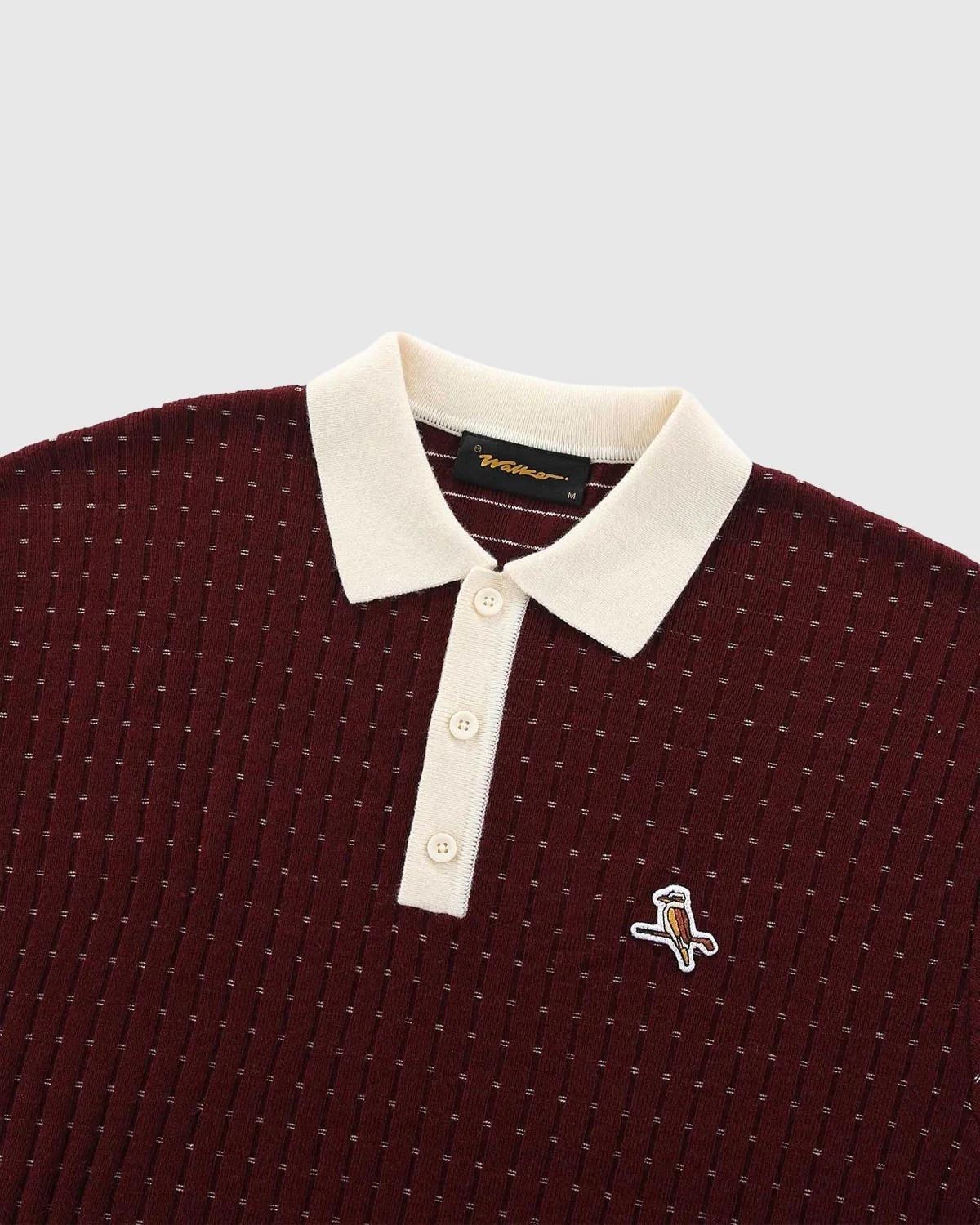 Knicked Knit Polo Merlot