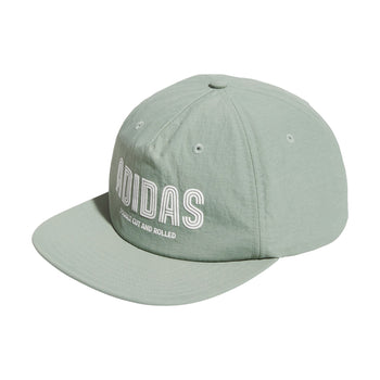 Puff Print Double Cut 5-Panel Hat Silver Green