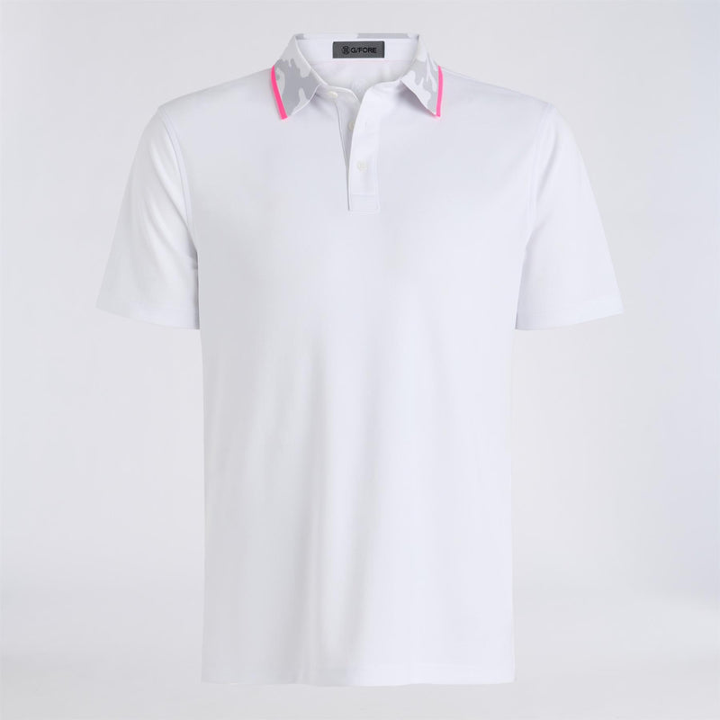 Camo Collar Performance Pique Polo Snow