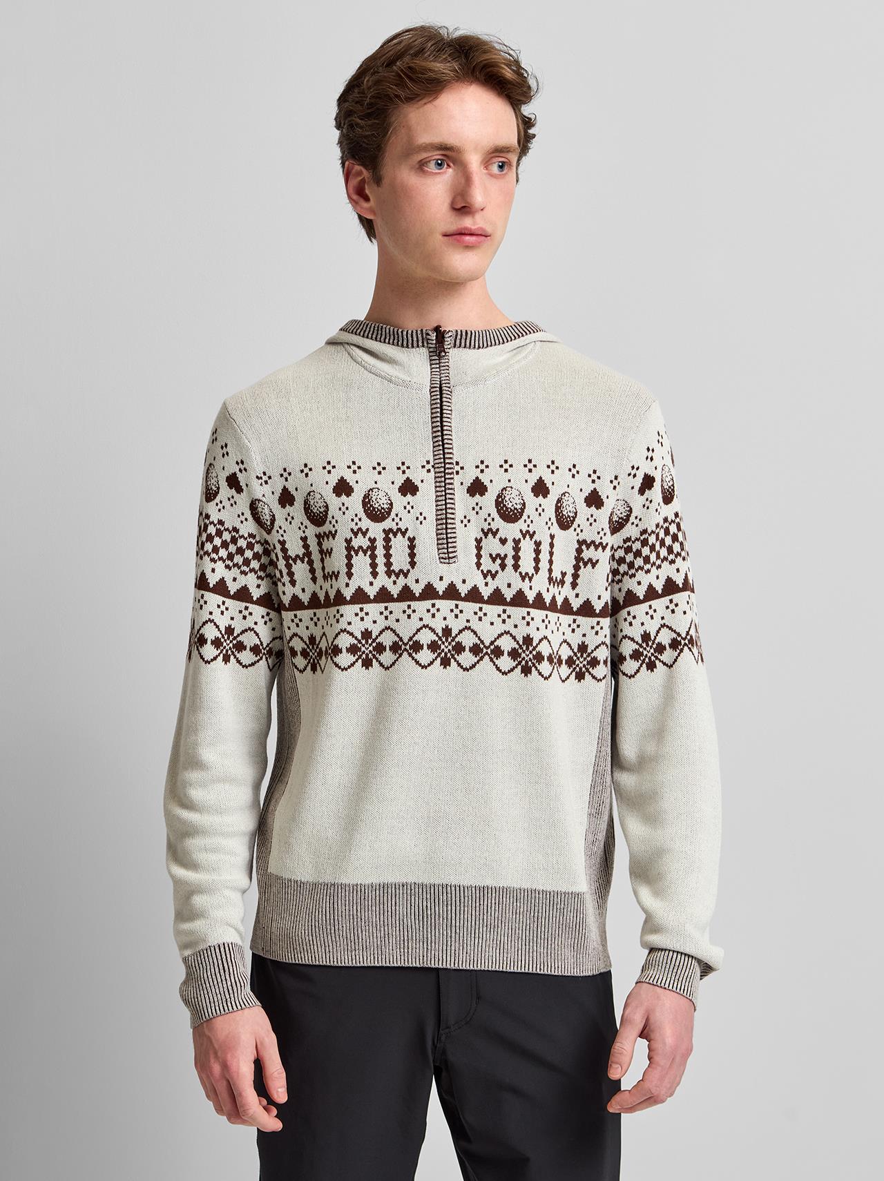 Knit Zip Hoodie Cream