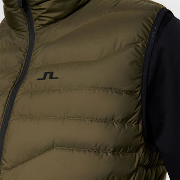 J.Lindeberg Cliff Light Down Vest Forest Green | TRENDYGOLF UK
