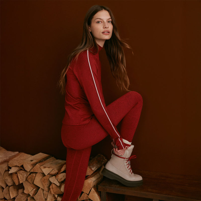 Always Warm Base Layer Leggings Red Dahlia Marl