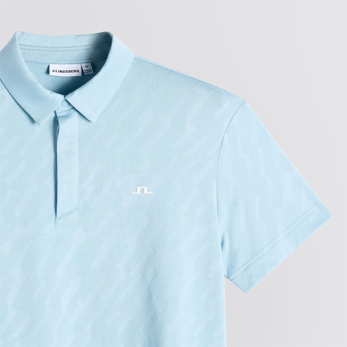 Wilhelm Mesh Jacquard Polo Forget-Me-Not