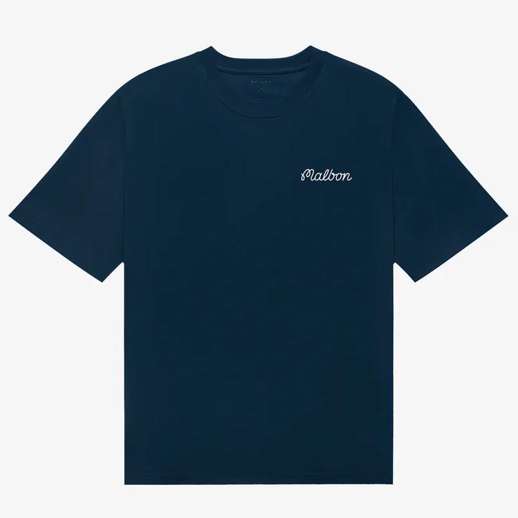 ■Malbon Golf■ PARADISE PIGMENT ROUND T-SHIRT NAVY MAN mens malbon-golf-navy-the-