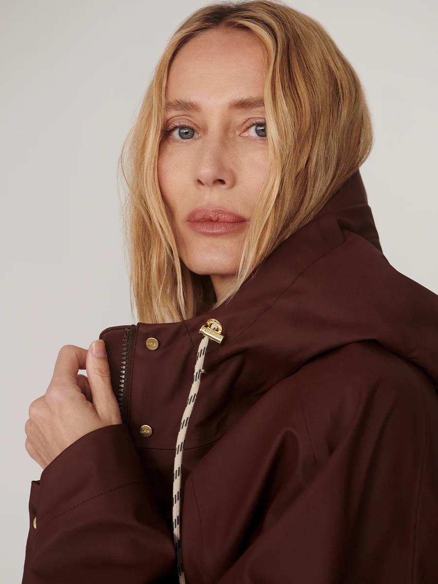 Tovera Long Rain Jacket Deep Mahogany