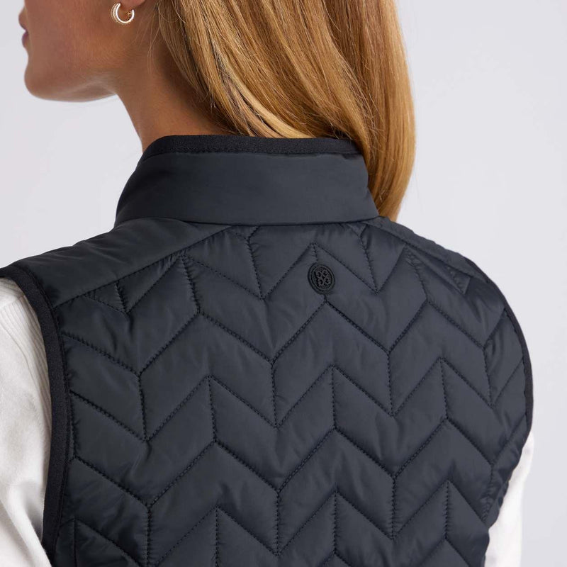 Lightweight Chevron Quilted Vest Onyx