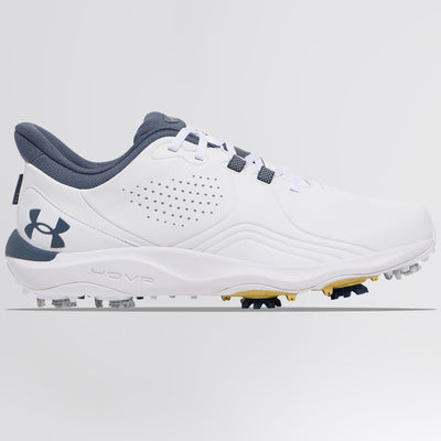 Drive Pro Wide Golf Shoes White/Metallic Gold/Downpour Grey