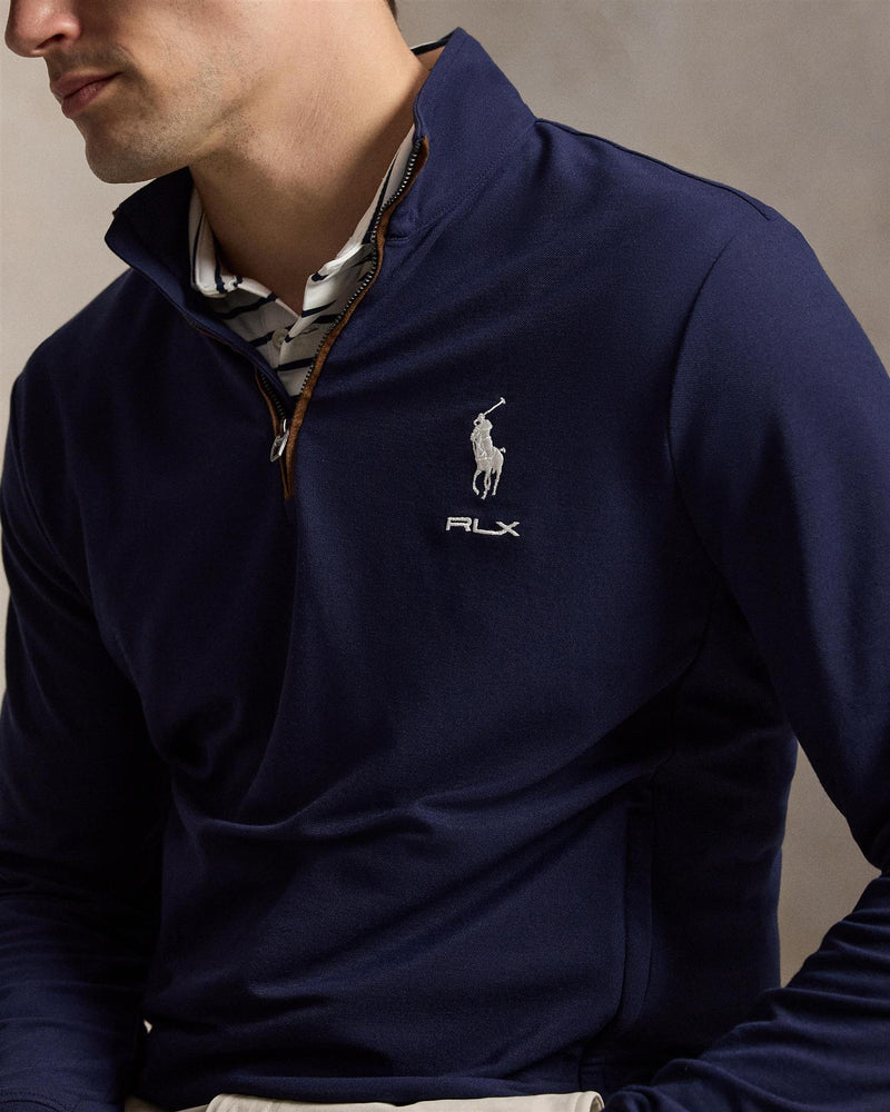 Mesh Quarter Zip Pullover Refined Navy