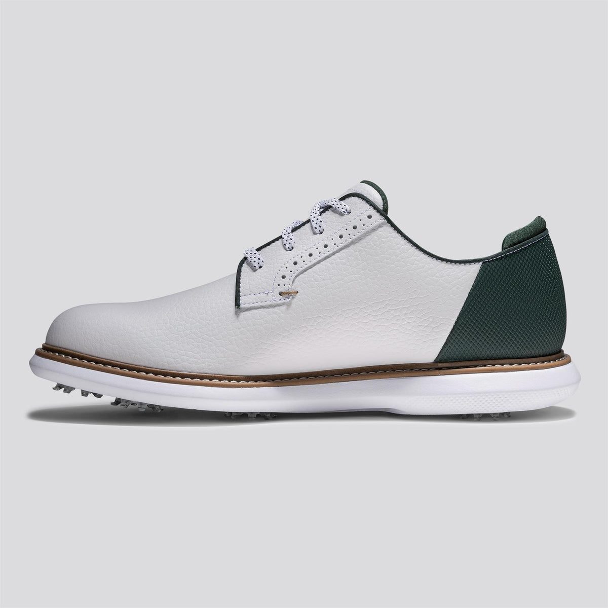 FJ Traditions Spiked Golf Shoes White/Green/Tan