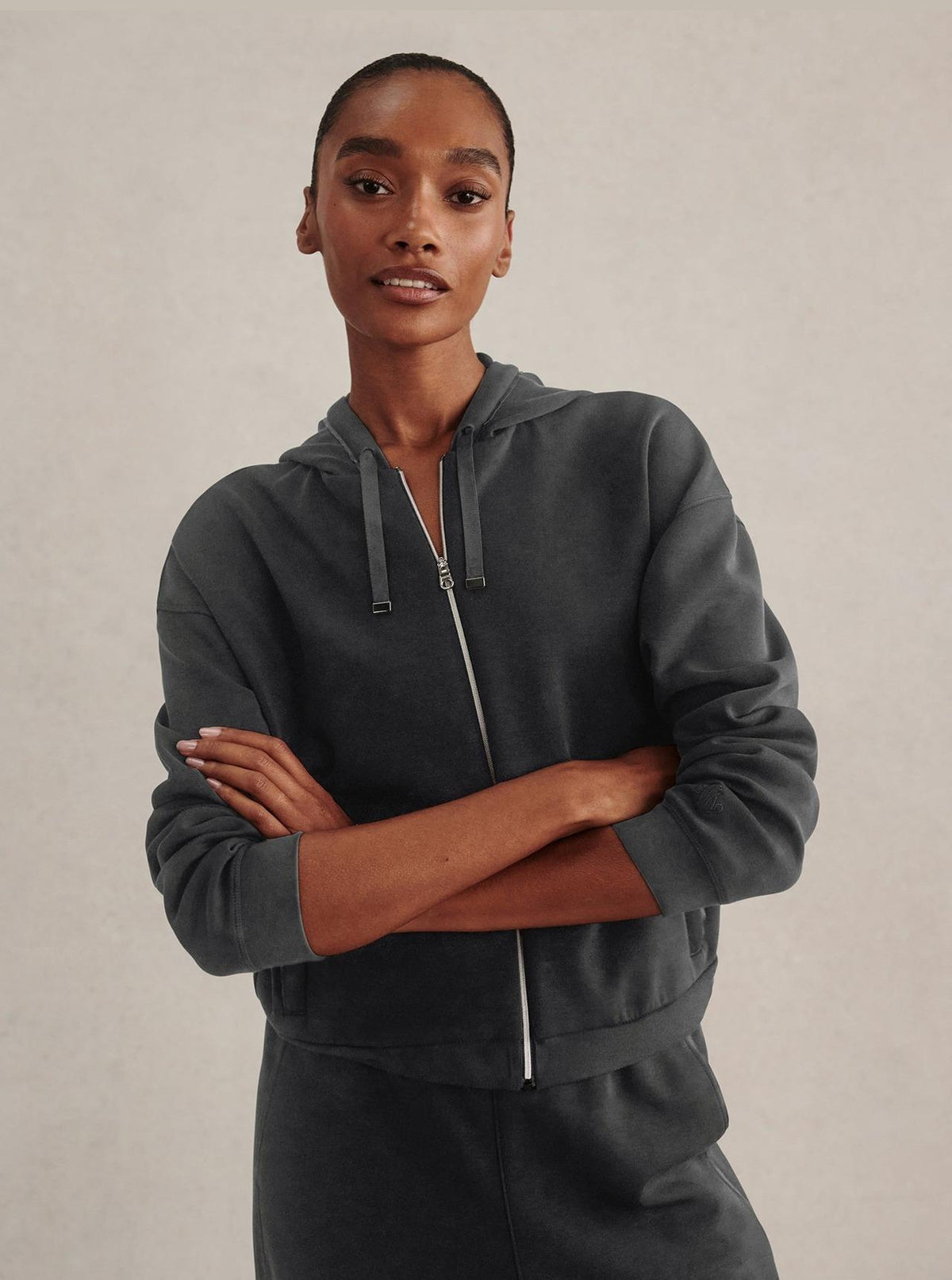 Jorgie Zip Through Hoodie Black