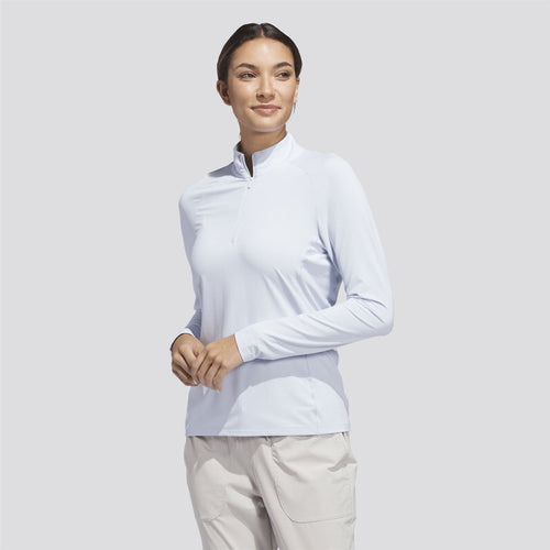 Ultimate365 Solid Quarter Zip Mock Neck Crystal Sky