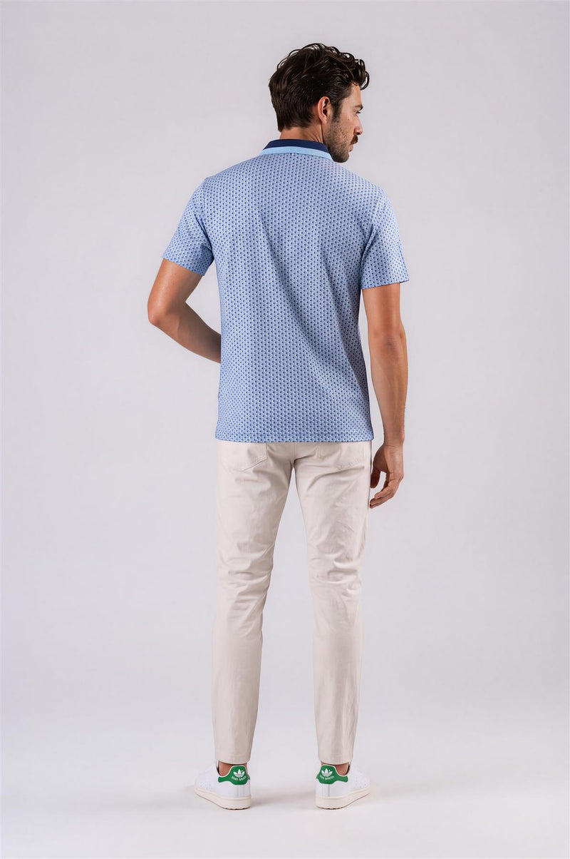 Mayberry Performance Polo Light Grey Heather Spur Print