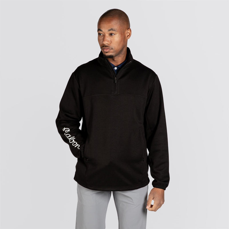 Evergreen Poly Quarter Zip Black