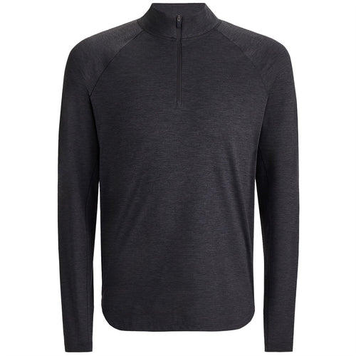 Italian Tech Melange Quarter Zip Mid Layer Dark Charcoal - AW24