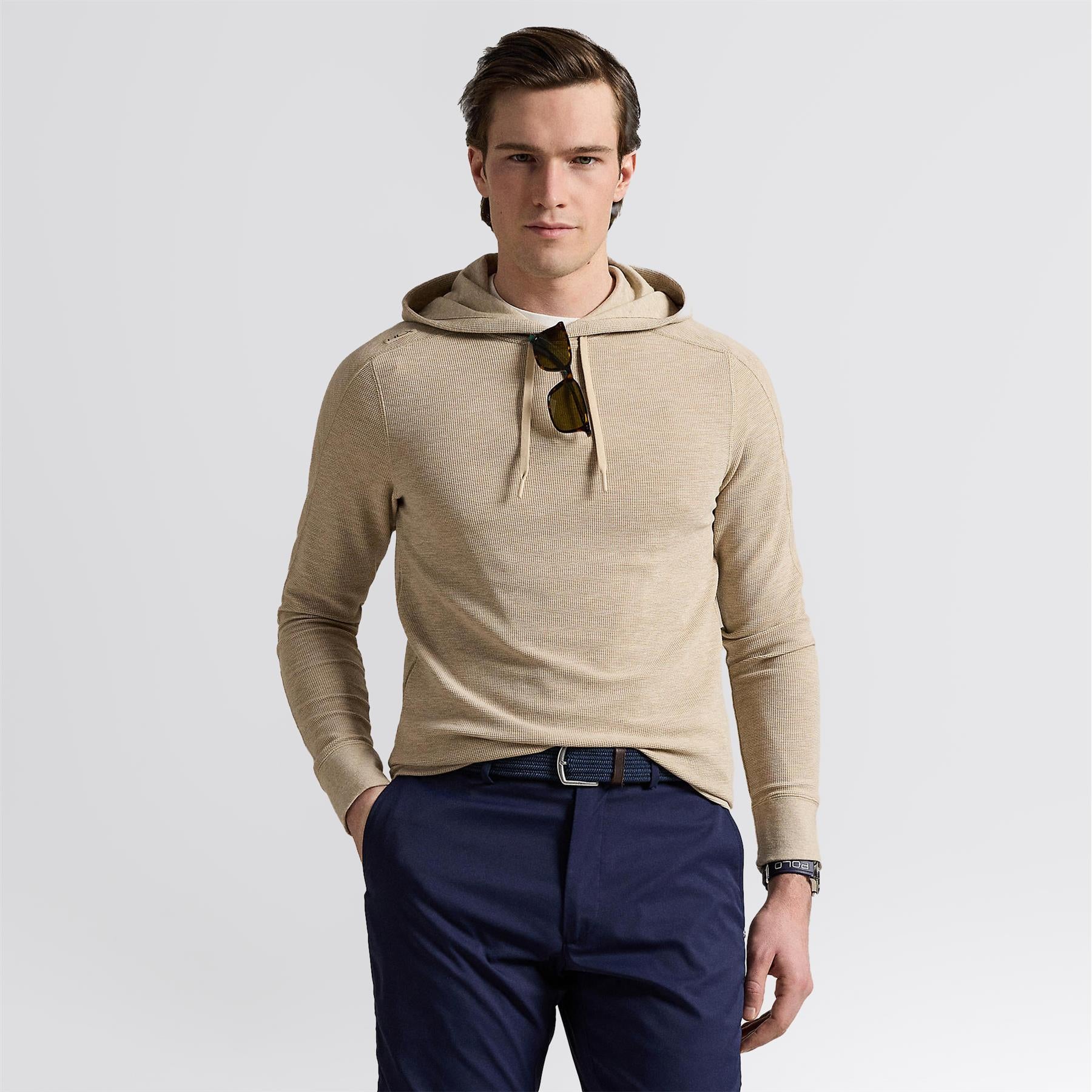 Ralph Lauren RLX Knit Hoodie Sand Heather | TRENDYGOLF UK