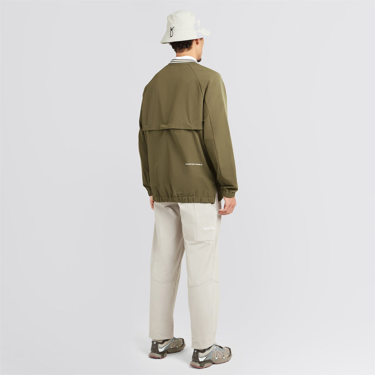 V-Neck Pullover Windbreaker Dark Olive