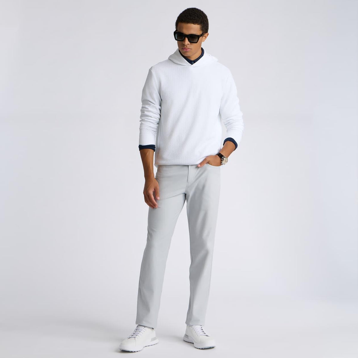 Pebble Quilted Hoodie Snow