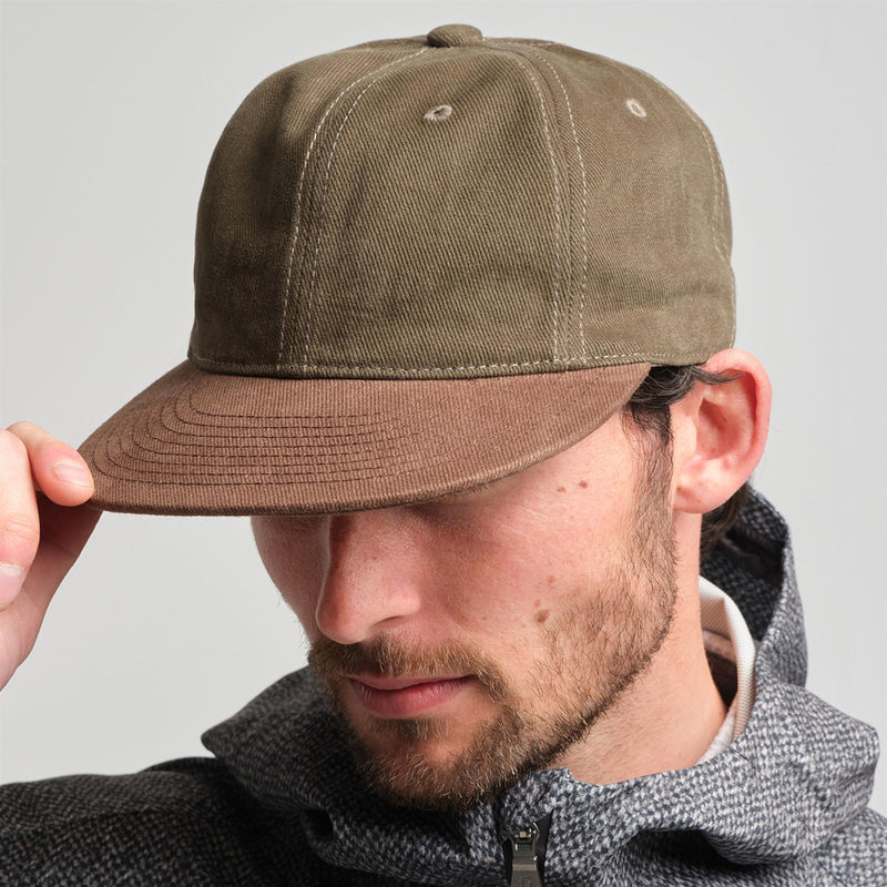 Caddie Cap Brushed Cotton Field Two Tone