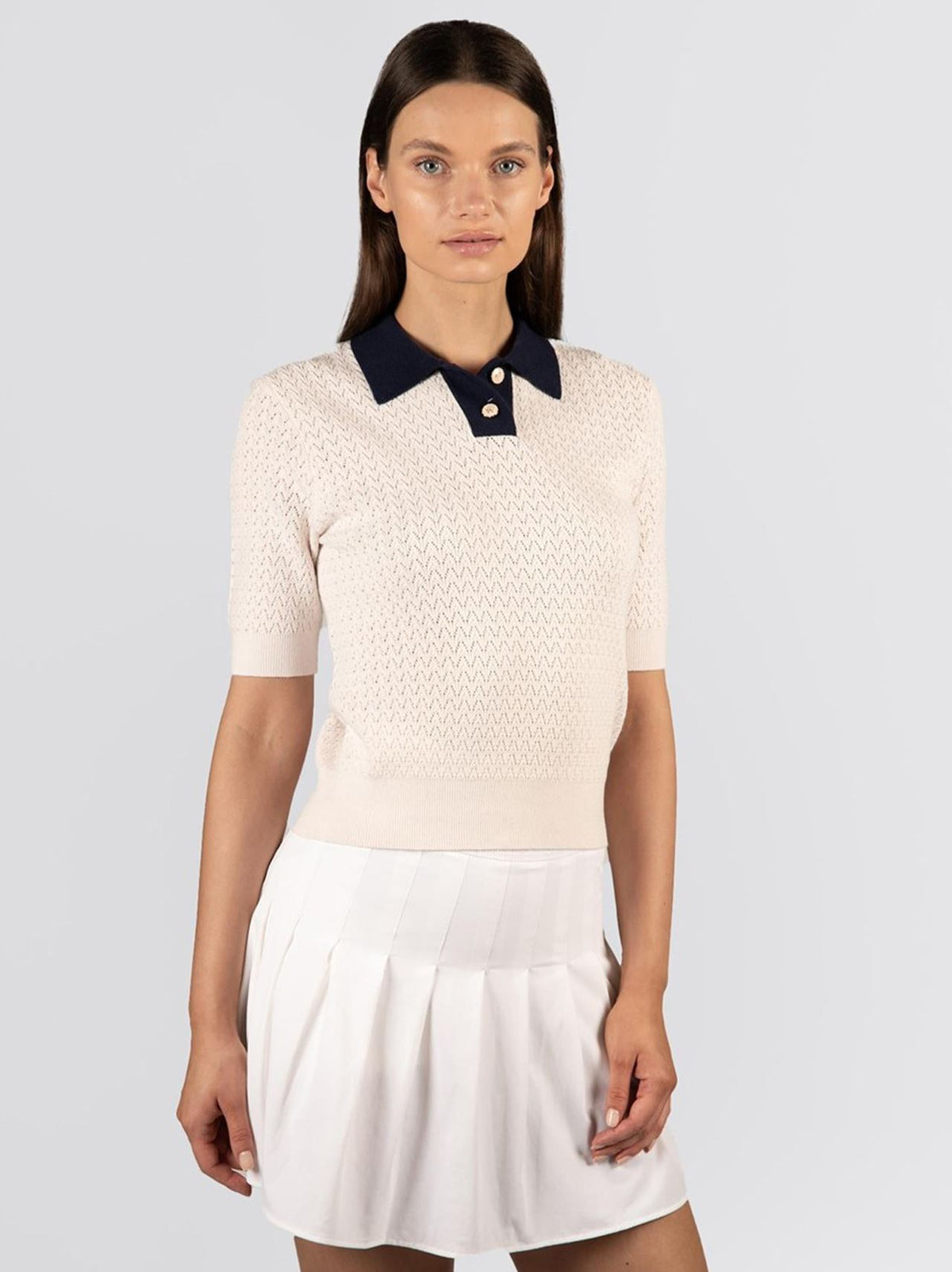 Christy Polo Pinky Pinky White/Legacy Navy