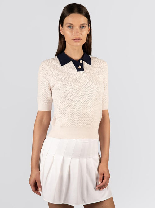 Christy Polo Pinky Pinky White/Legacy Navy