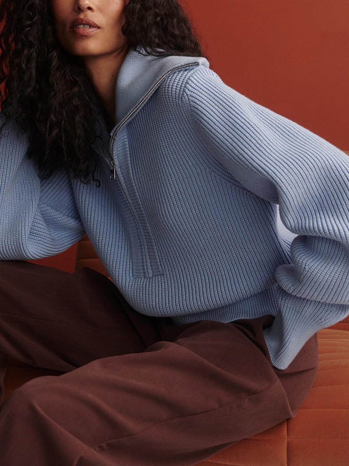 Maura Half Zip Knit Kentucky Blue