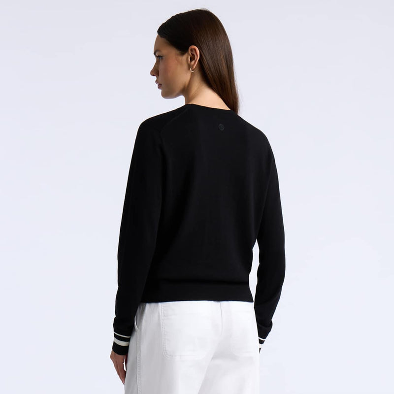 Cooling Cotton Crewneck Sweater Onyx
