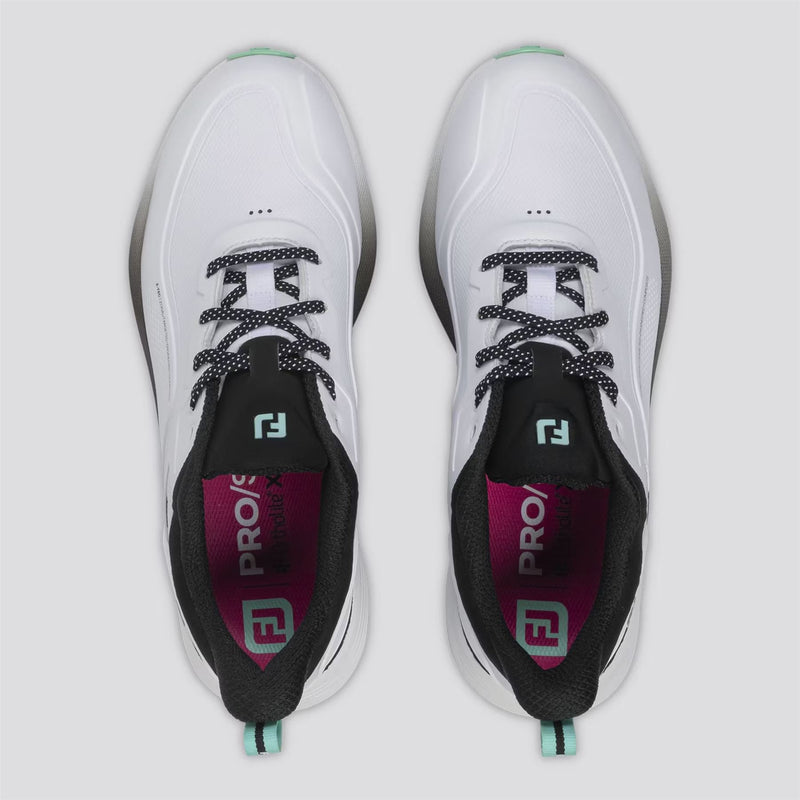 Pro Spikeless Golf Shoes White/Black/Teal