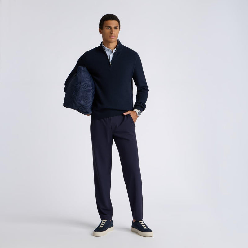 The Club Merino Wool Quarter Zip Sweater Twilight