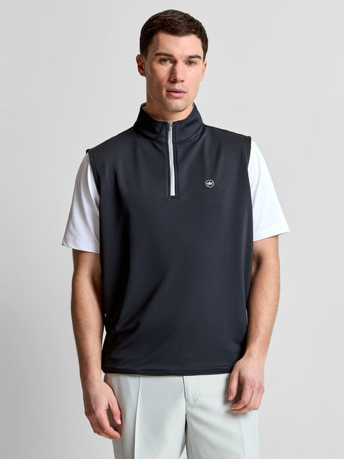 Galway Stretch Loop TY Quarter Zip Vest Black