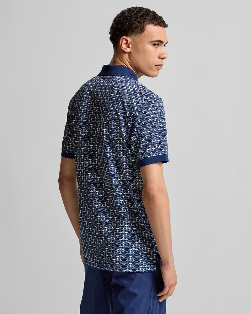 Originals All Over Trefoil Polo Night Indigo/Chalk White