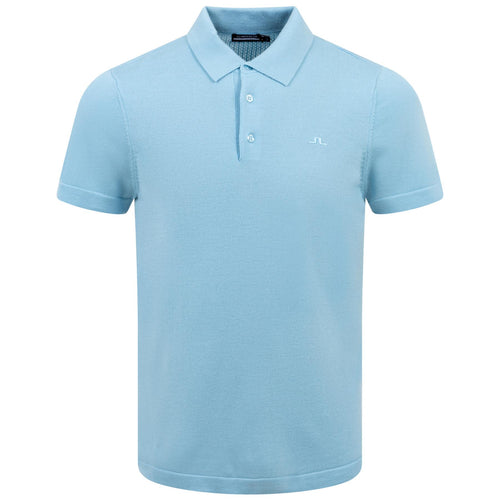 Polo tricoté en laine Lear Tech Bleu Mer Baltique - SS24