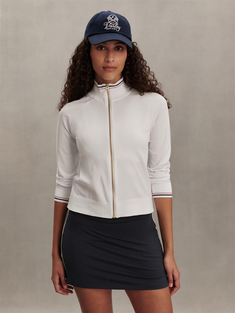 Len Seamless Zip Through White