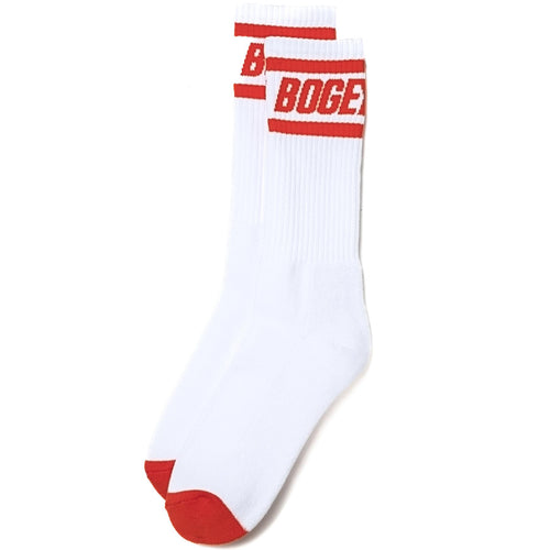 Bold Logo Stripe Socks White - SS25