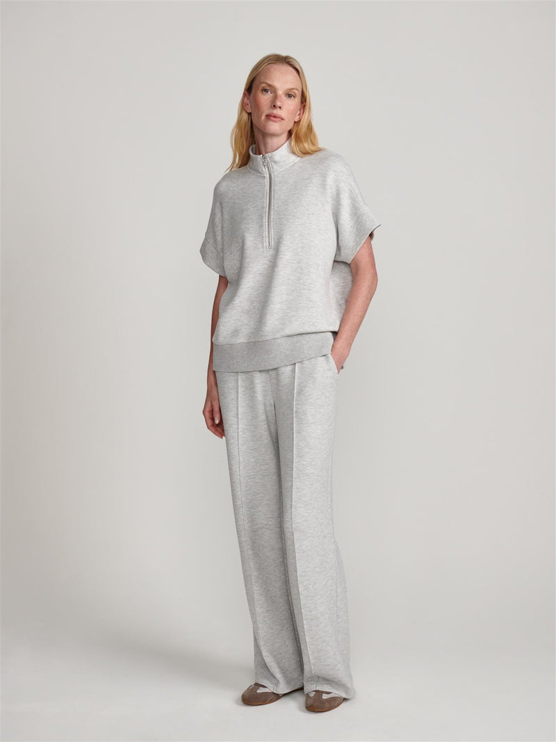 The Wide Leg 28 Inch Trousers Light Grey Marl