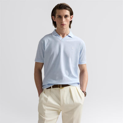 Polo Golf Johnny Collar Cotton Polo Office Blue/White
