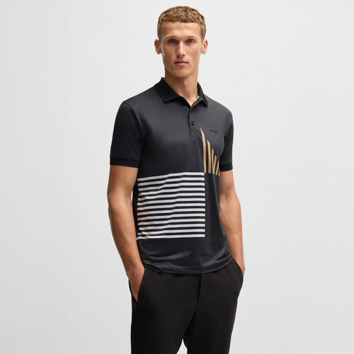 Paddy Striped Cotton 1 Polo Black