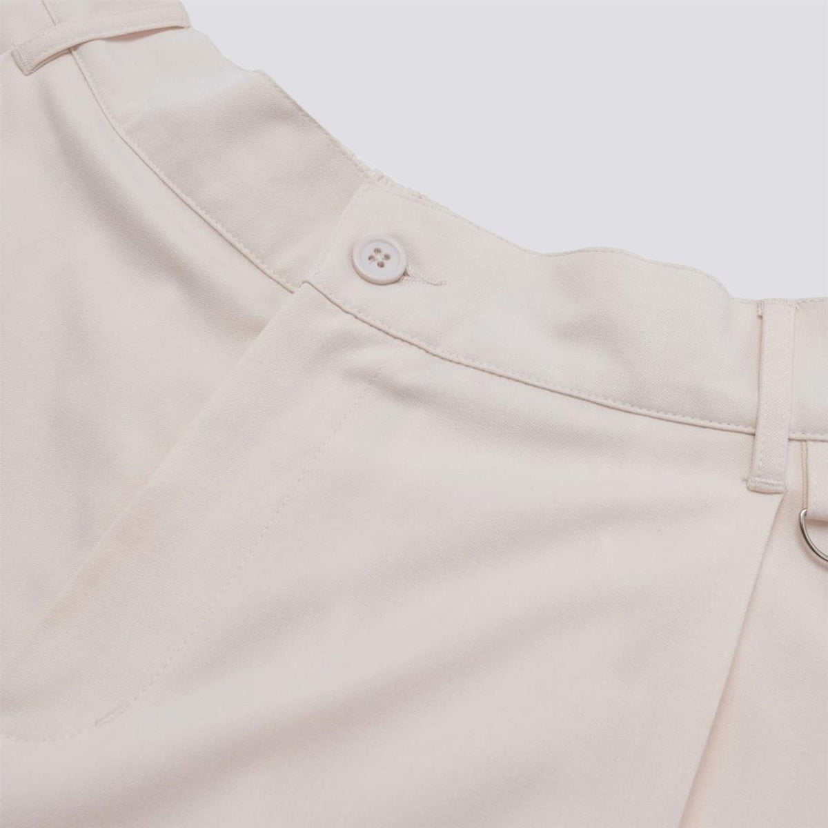 Calculus Baggy Slack Pleated Shorts Cream