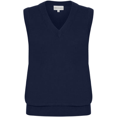 Gilet coupe régulière en coton tricoté Adele pour femme, bleu marine - 2024