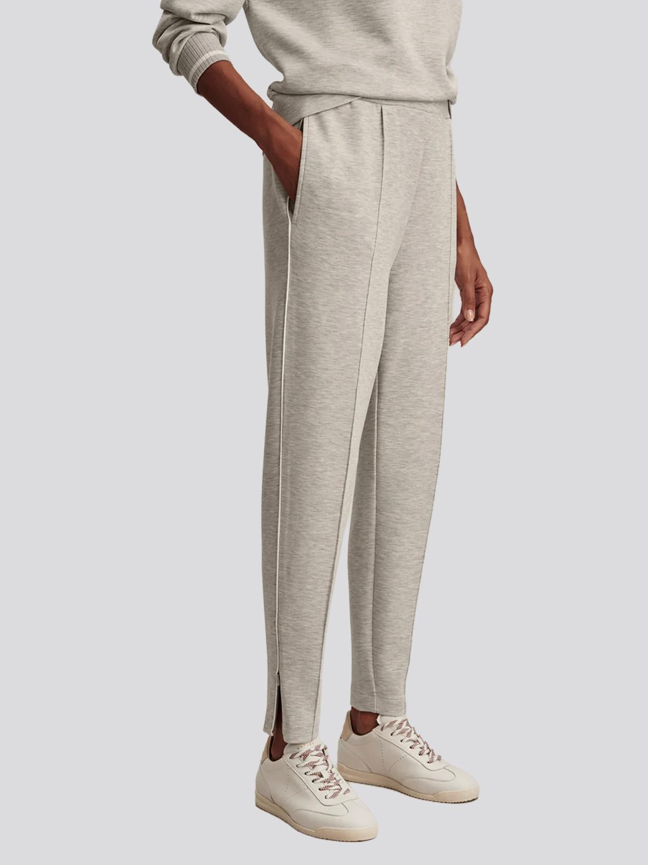 The Slim Pintuck 27.5 Inch Pants Light Grey Marl
