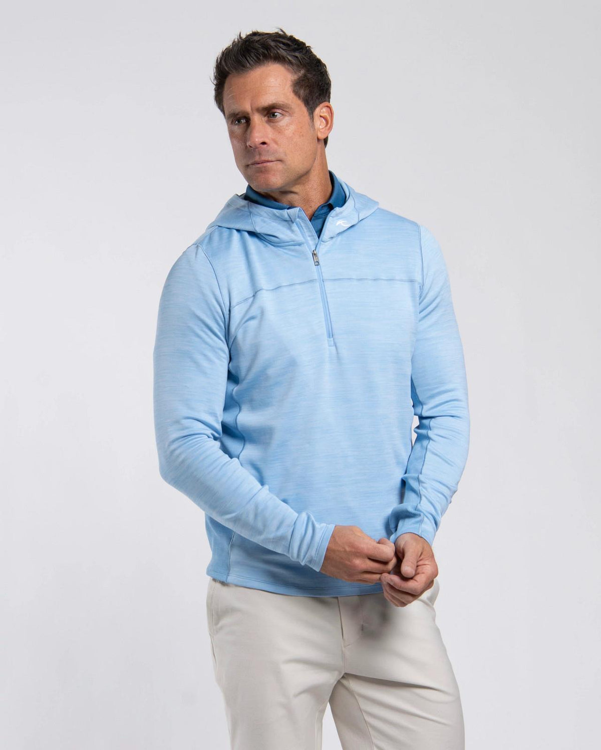Liam Hooded Half-Zip Vapor Blue