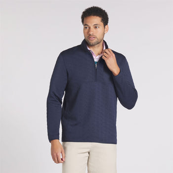 x AP Jacquard Quarter Zip Mid Deep Navy