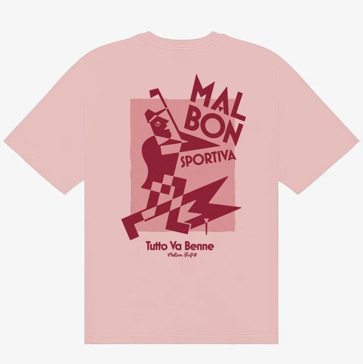 Malbon Golf SPORTIVA Tシャツ 半袖 Cream Rose 送料込み Malbon Golf Sportiva T-Shirt Rose | TRENDYGOLF UK