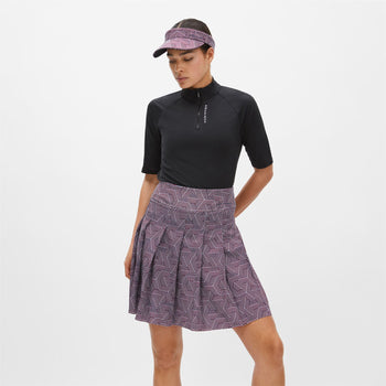 Mira Pleated Regular Fit Skort Hexagon Red
