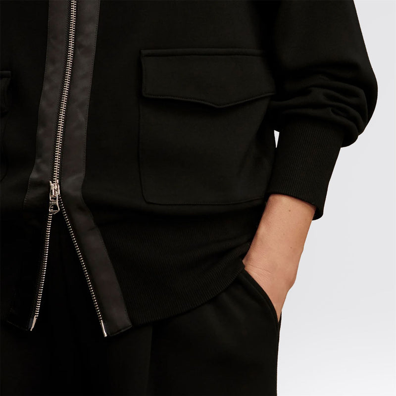Roxbury Sweat Zip Through Black
