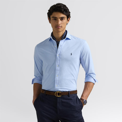 Polo Golf Cotton Jersey Shirt Office Blue