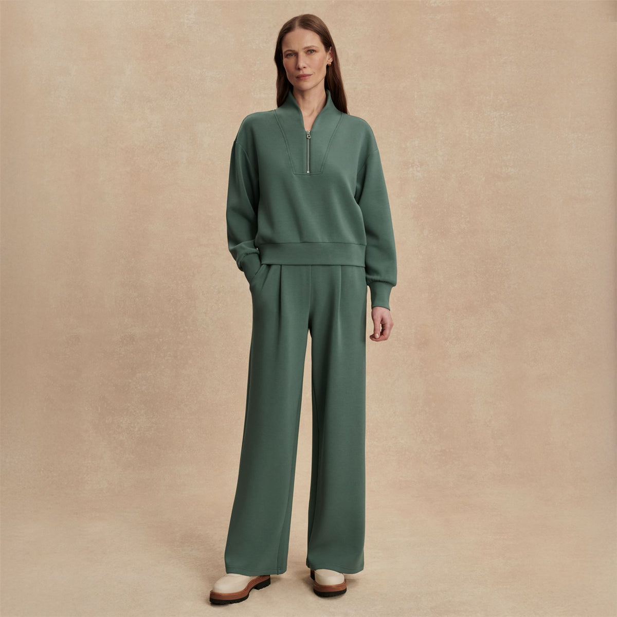 The Extra Wide Leg 29.5 Inch Trousers Dark Forest