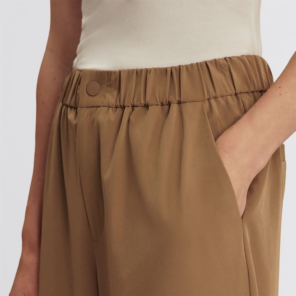 Kayson Wide Leg 2.0 29.5 Inch Trousers Taupe Stone