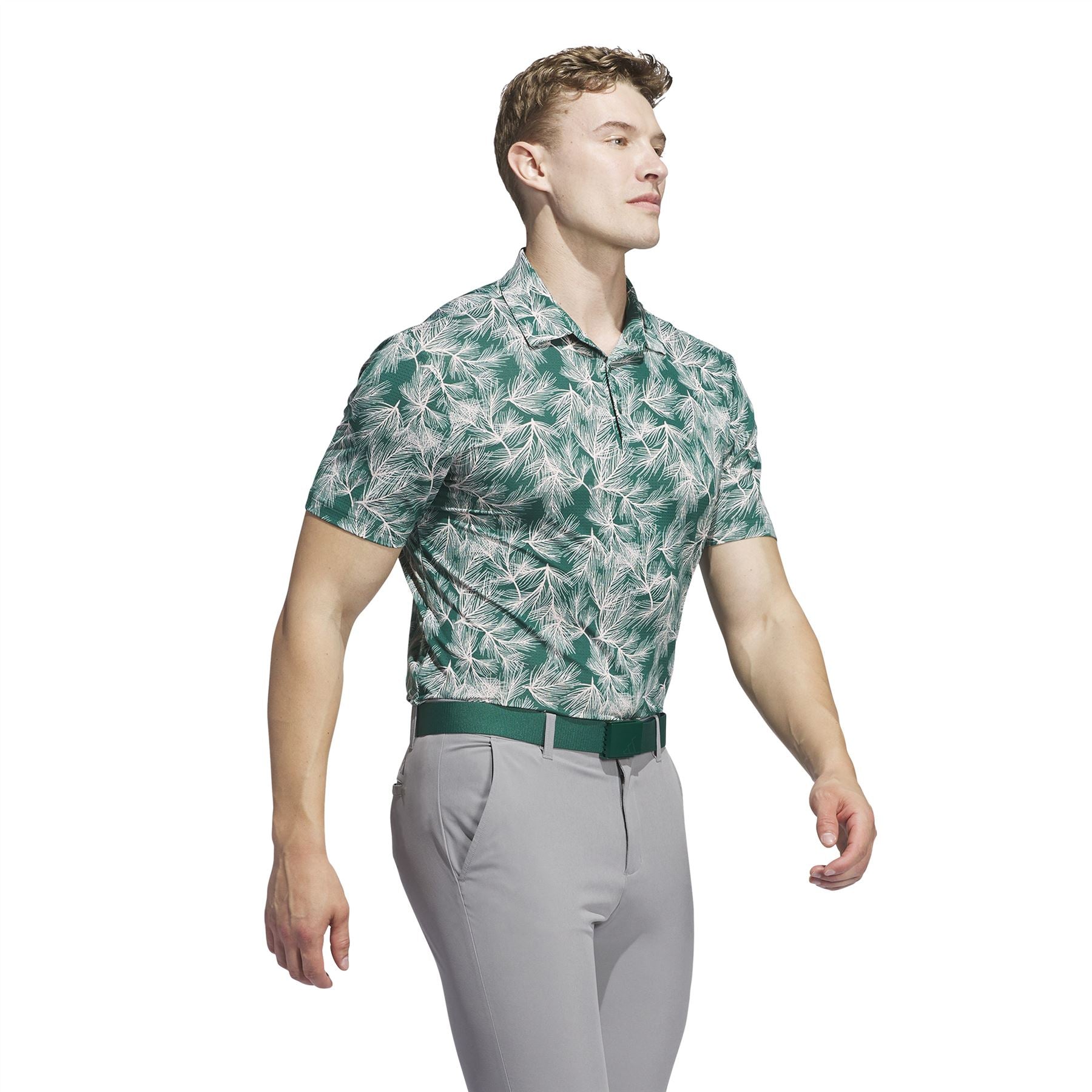 Ultimate365 Mesh Print Polo Green/Pink