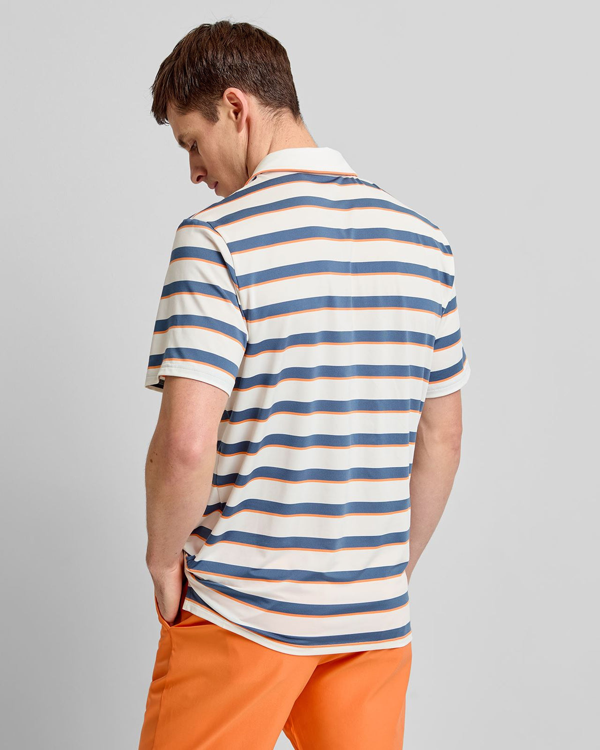 Cloudspun Stripe Polo Shirt Warm White/Dark Indigo